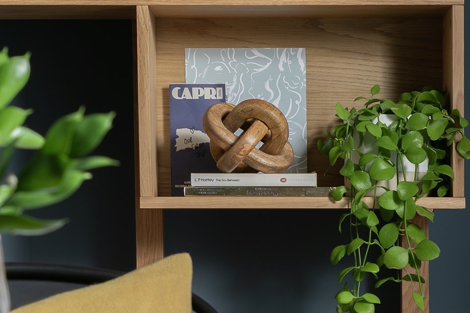 Habitat mango wood knot ornament in natural finish.